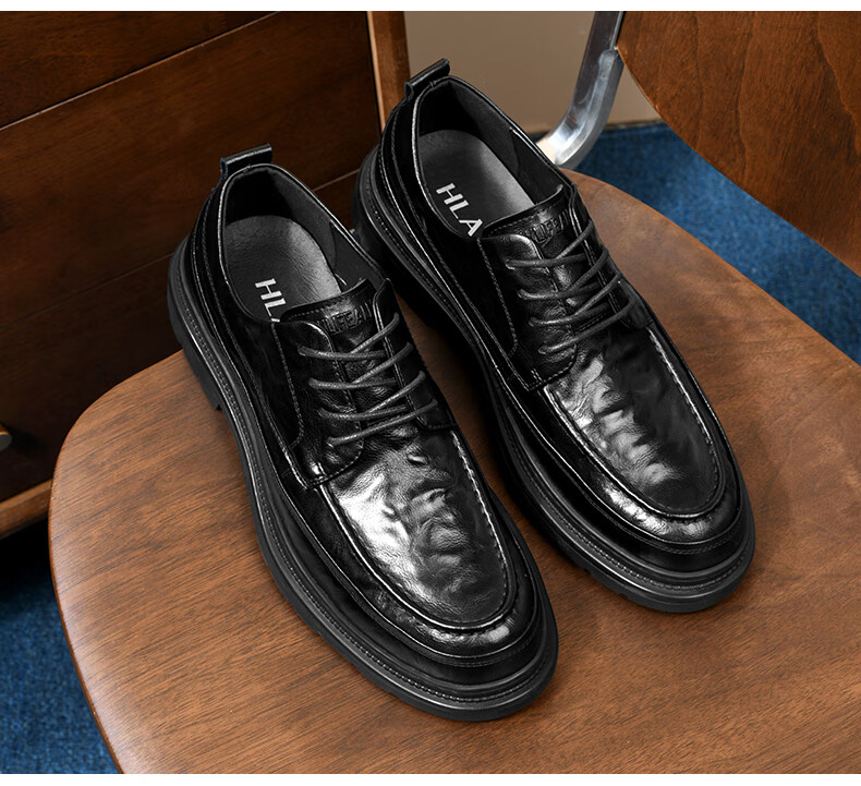 HLA Men's Classic Durable Casual Retro Derby Shoes HAAPXM1EBI073 Black Size 40 15