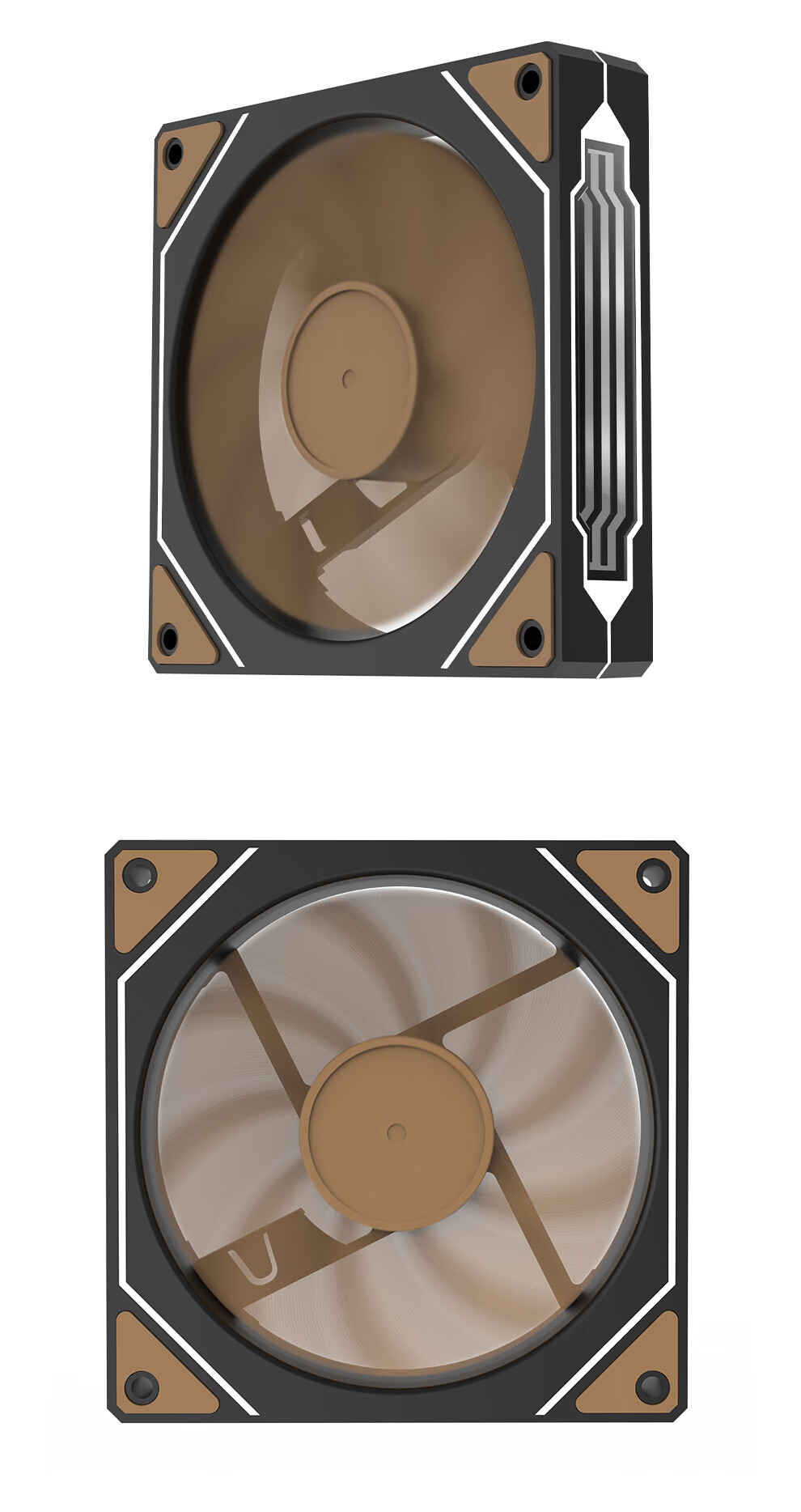 Segotep Muyu 12 Black White Light Infinite Mirror Fan (White Lighting Effects/PWM Temperature Control/Wooden Blades/9 Blades Shock-Absorbing Desktop Computer Case Fan) 7
