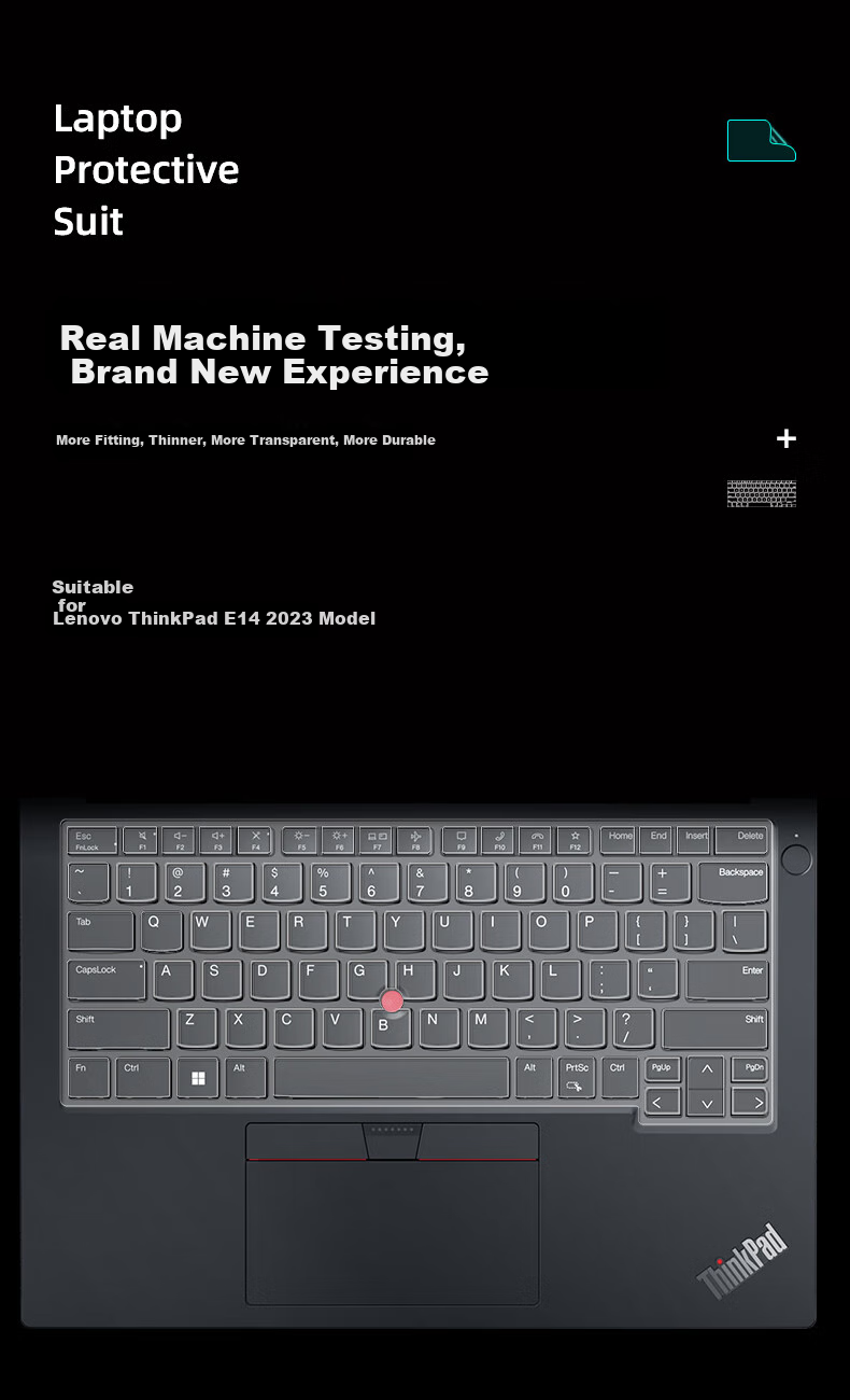 Jiasu Lenovo ThinkPad E14/L14 2024/23 Model Keyboard Cover, 14-Inch Laptop Protective Film, Waterproof And Dustproof Cover, Invisible And Non-Fall 1