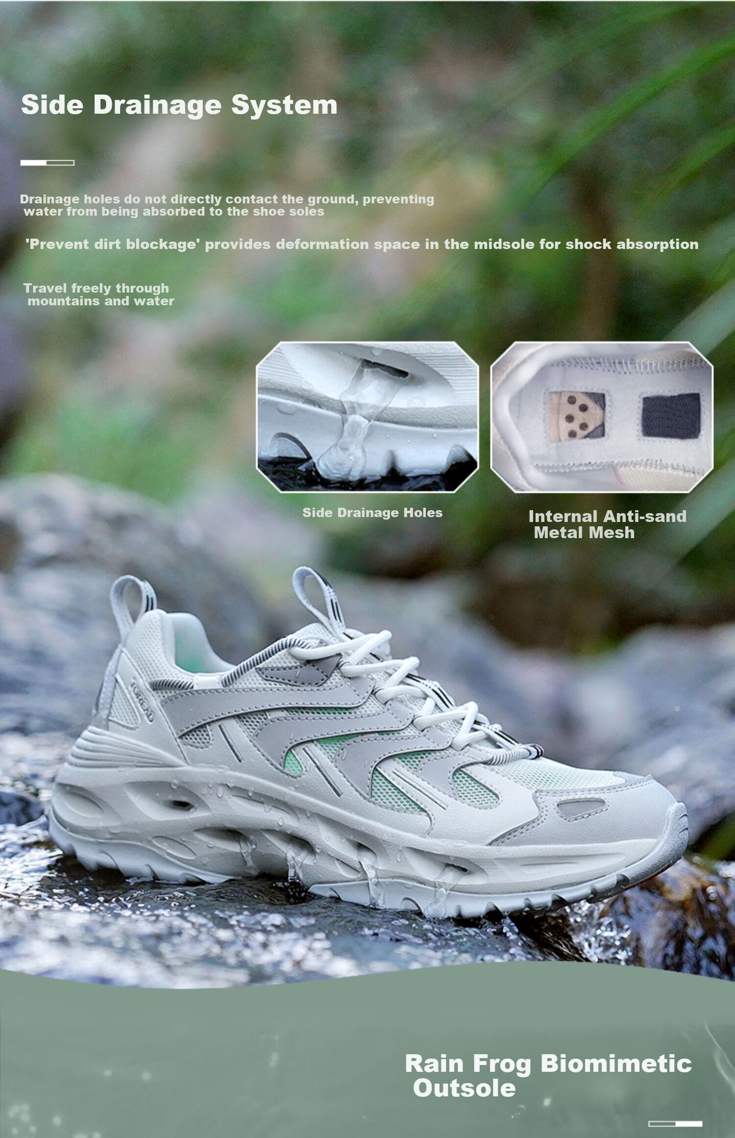 TOREAD Men's Water Shoes, Non-Slip Breathable Hiking Water Shoes, Outdoor Mountaineering Wear-Resistant Casual Sports Shoes TFEEBM81775 3