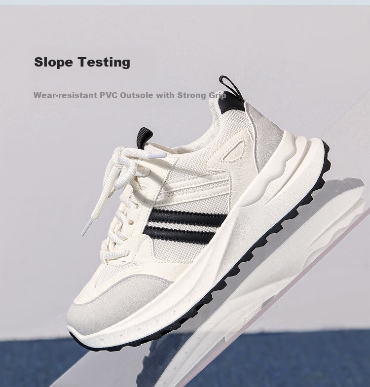 ZHR Thick-Soled Women's Shoes, New Versatile Student Sneakers, Lightweight Running Shoes with Contrasting Colors, Casual Shoes, IF12 Beige And Black, Size 38 4