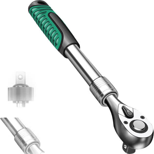 Baolian Large Medium Small Ratchet Telescopic Wrench Auto Repair Tool Double-Ended Socket Quick 72-Tooth Pearl Nickel