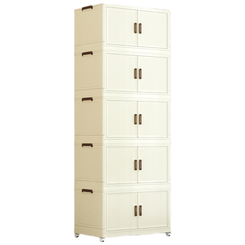 Shunyou Storage Cabinet, Wheeled Organizer Box, Foldable Wardrobe, Kitchen Storage Unit, Five-Tier SY-1316