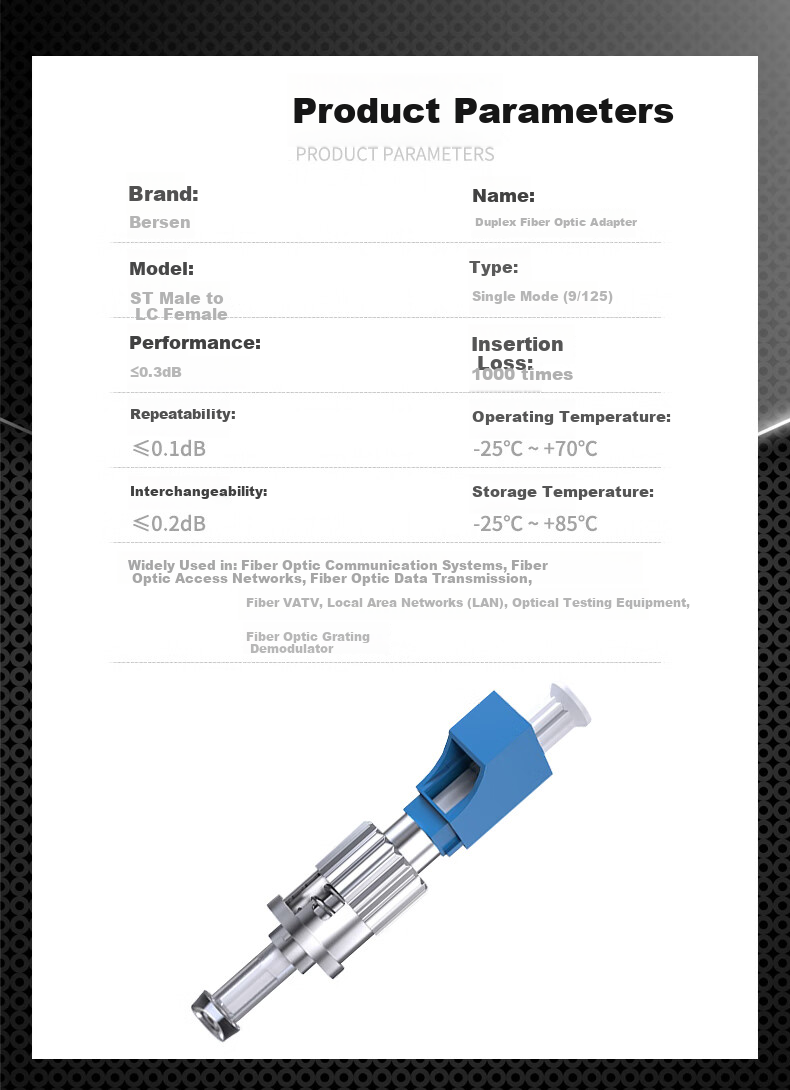 BOSENDE ST Male to LC Female Single-Mode Fiber Coupler, Flange Plate Fiber Adapter Connector, Adapter, Yin-Yang Conversion, BSD-STJ 1
