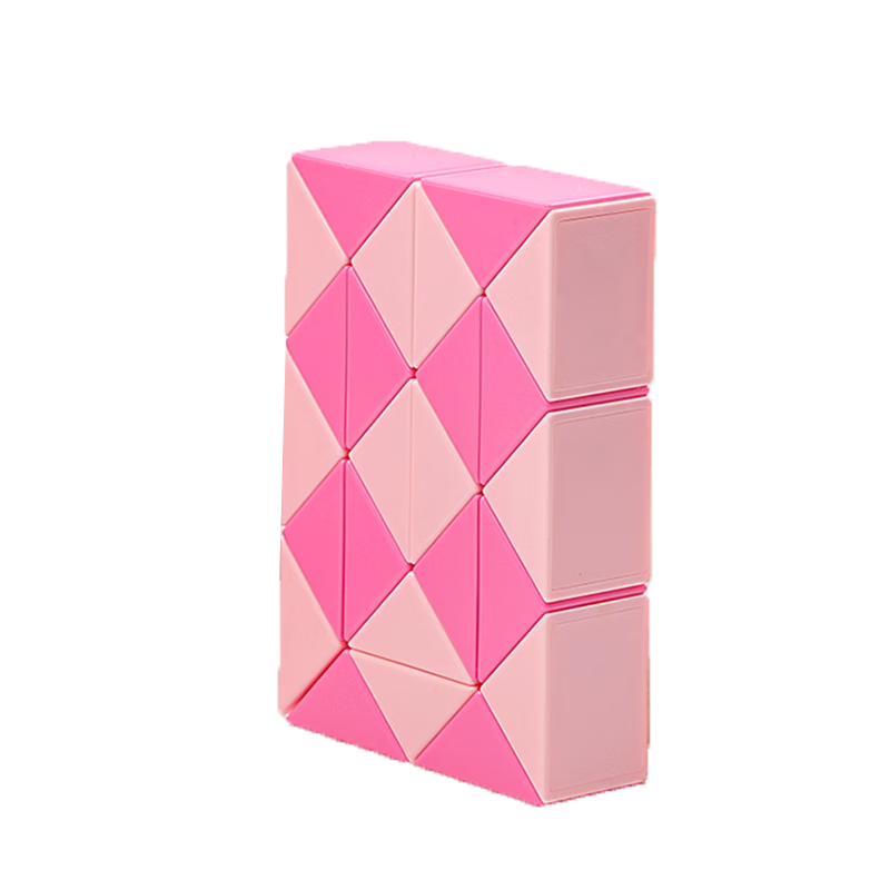 Qiyi 24+48 Segment Dual-Color Pink Magic Cube Puzzle Toy for Ages 3-4-6+ with Tutorial and Connectors