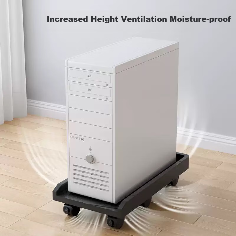 LinkStone Computer Tower Stand, Adjustable Base with Brakes, Double-Layer Storage Universal Desktop Case Base Stand, Printer Storage Rack