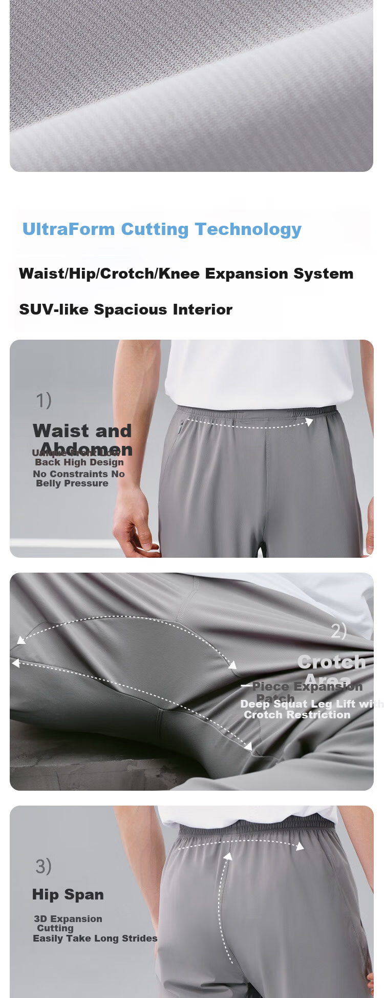 JD Original Quick-Dry Men's Sports Pants, Fitness Long Trousers, Straight-Leg Comfortable Elastic Running Joggers, Rhinoceros Gray, M 12