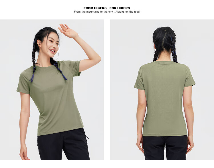 Toread Women's Quick-Dry T-Shirt Summer Lightweight Bare-Feel Round Neck Running Sports Mesh Breathable Top Black M 26