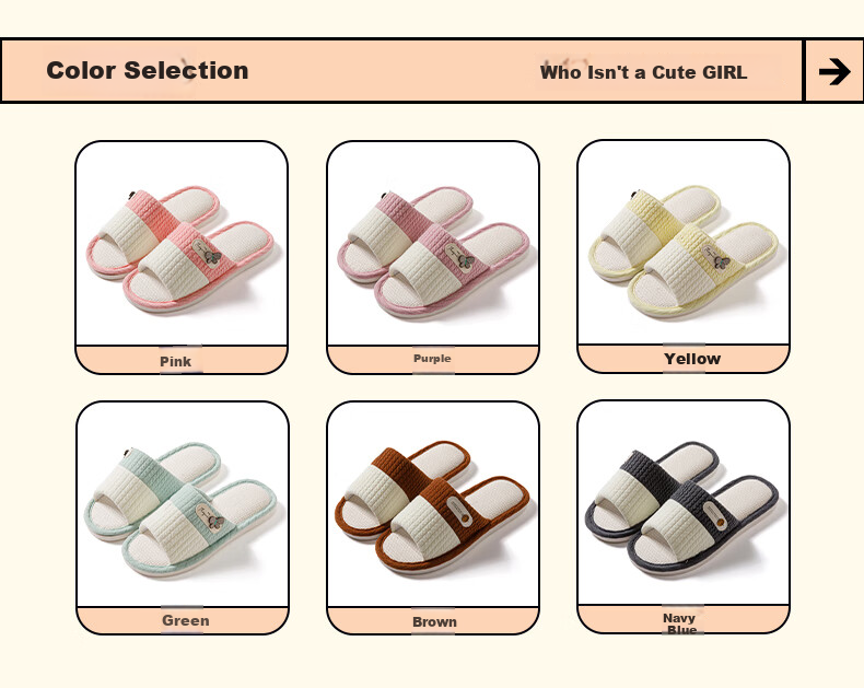 Taxiang Linen Cotton Slippers for Men And Women, Color-Block Lightweight Simple Home All-Season Slippers TR005 Navy Blue 40/41 5