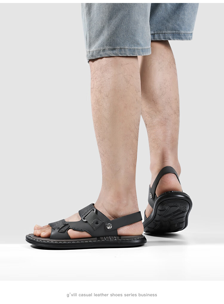 Guizhibu Summer New Versatile Thick-Soled Non-Slip Beach Shoes, Sandals for Outdoor Wear, Breathable Casual Shoes, G307, Gray, Size 40 12