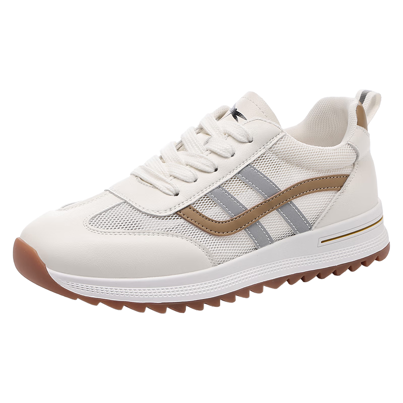 Red Dragonfly Women's Casual Sneakers Mesh White Shoes Sports Shoes Ins Trend Training Shoes C0TTN06172L Apricot Size 36