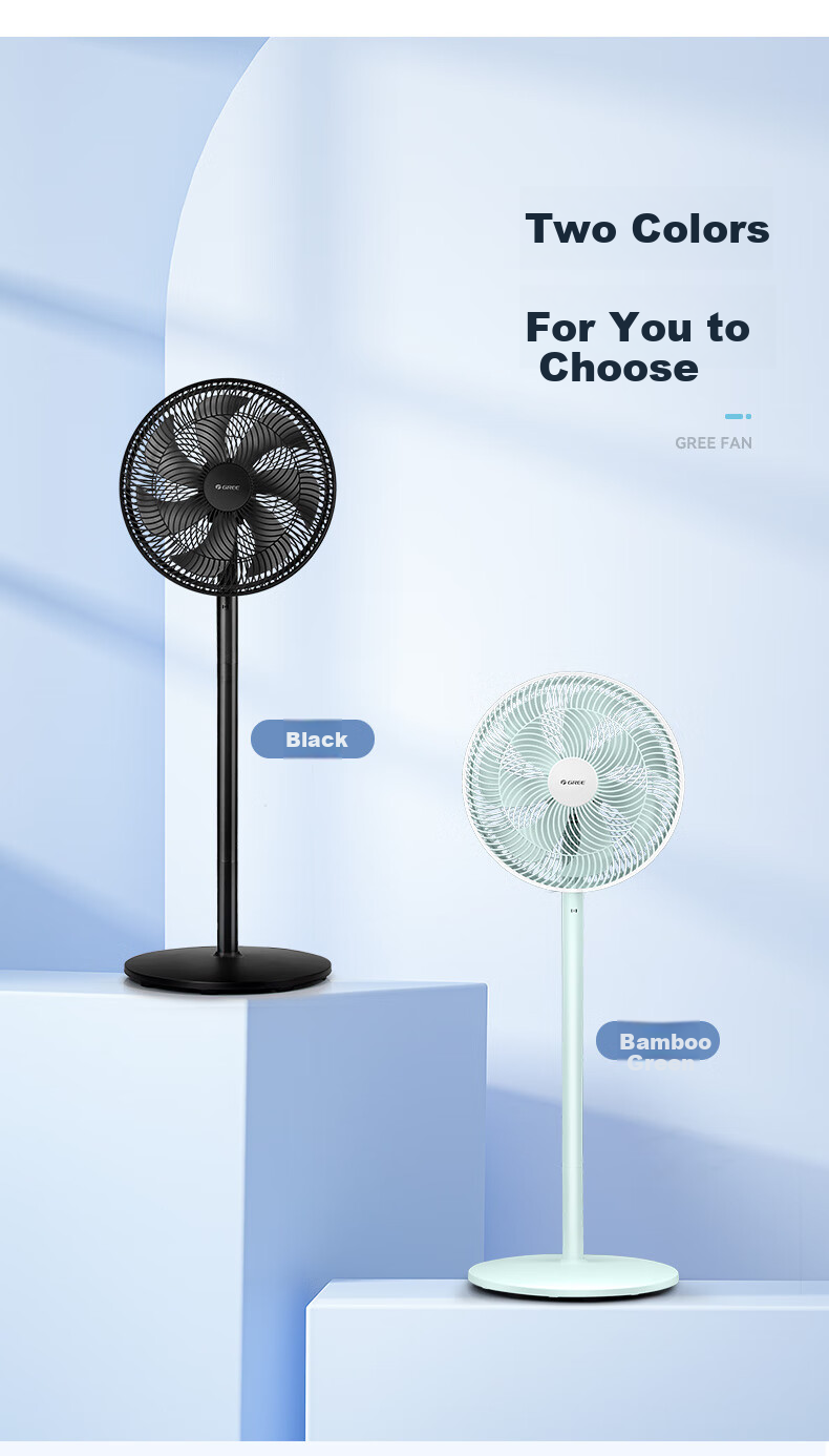 GREE Electric Fan, Energy-Saving Floor Fan for Home Use, Large Air Volume Standing Fan for Students, Living Room And Dormitory, Mechanical Quiet Electric Fan FD-35X65h7 Black Upgraded Versio 13
