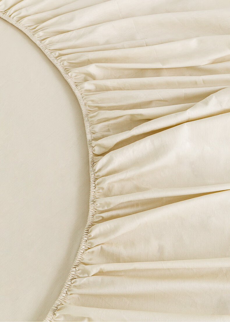 Hengyuanxiang Class A Antibacterial 100% Cotton Fitted Sheet Single Piece Non-Slip Stain-Resistant Full Coverage Cream White 180x200x30cm 3