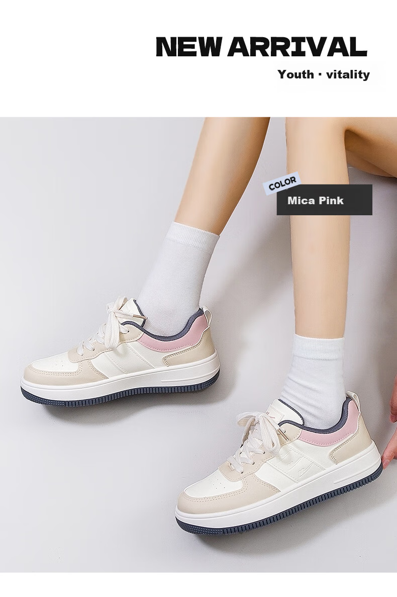 Huili Official Women's Sneakers, New Summer Style Versatile Student Shoes, Lightweight White Shoes for Women, White And Blue, Size 36 15