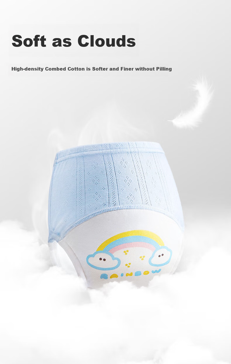 Beedoll Summer Baby Washable Potty Training Pants 3-Pack Duck Dog Rainbow Cloud M Size 11