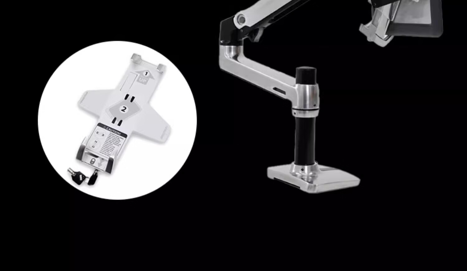 Aegis 45-460-026 Lockable Tablet Stand Office iPad Holder 9