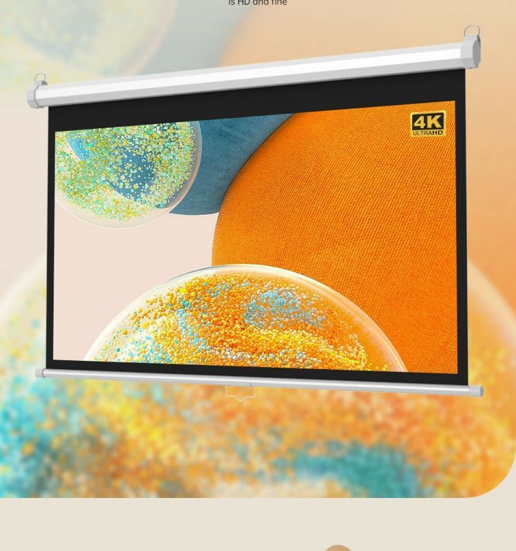 Ganyi HD Manual Self-Locking Projection Screen White Fiberglass C100 100-inch 16:9 for Home Office Education Hidden Ceiling Wall Mount Compatible with XGIMI, JmGO, Dangbei, Epson 9