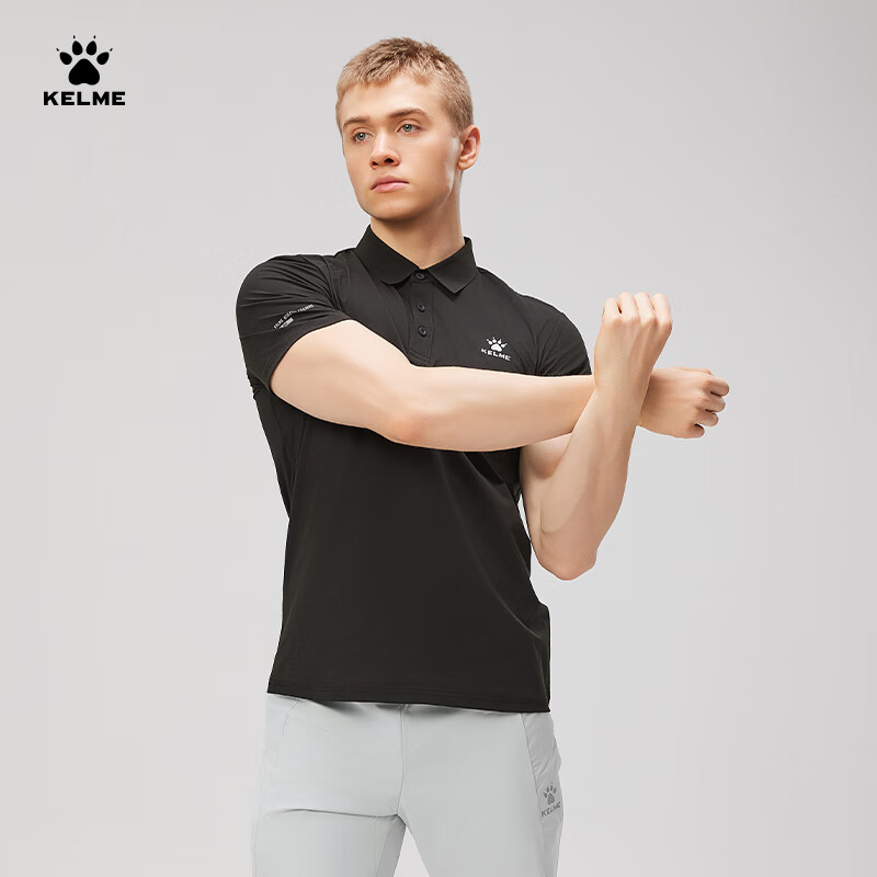 KELME Men's Summer Sports Polo Shirt Quick-Dry Fitness Collared T-Shirt Commuter Top