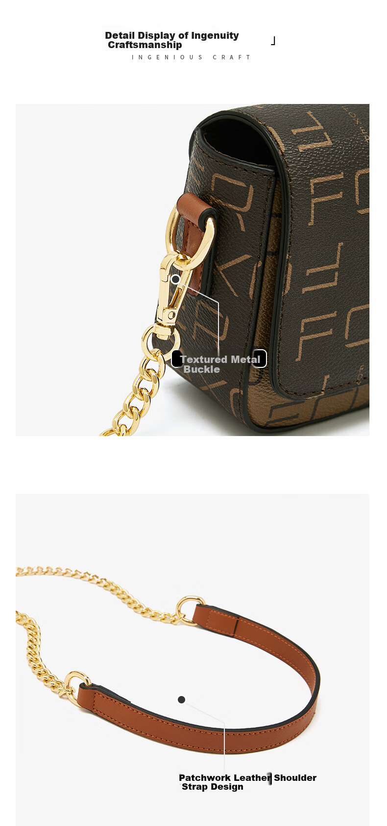 FOXER Women's Handbag Large Capacity Crossbody Bag Shoulder Bag Phone Pouch Small Square Bag Valentine's Day Gift 16