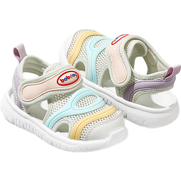 BOBDOG Children's Shoes, Baby Sandals, Toddler Walking Shoes, Summer Style, Soft Sole, Breathable Caterpillar Design, Functional Shoes for Boys And Girls, Light Green, Size 25