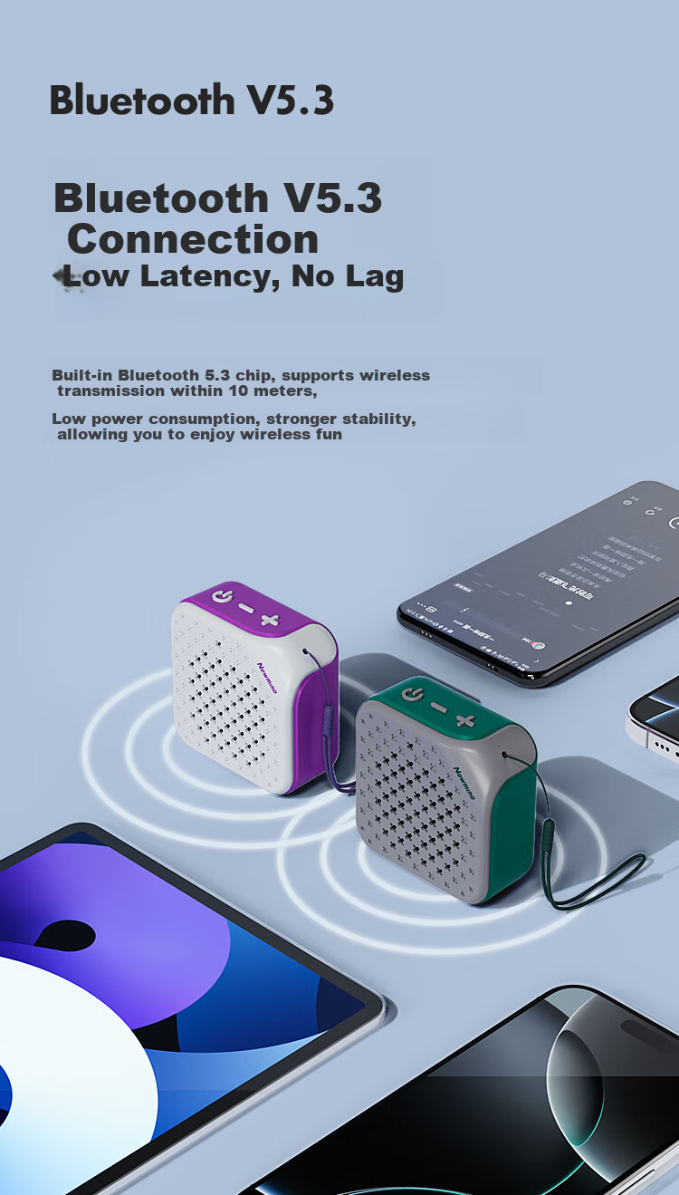 Newmine PBS001 Bluetooth Speaker, Wireless Desktop Laptop Mini Speaker, Portable Outdoor Mini Speaker for Phones, Payment Voice Broadcast Speaker with Deep Bass, Orange And Black Color 4