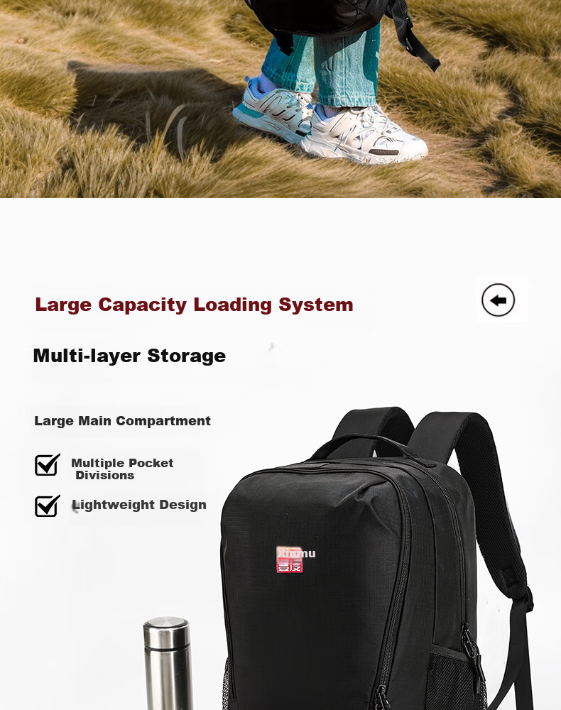 361° Men's Backpack, Commuter Business Backpack, Large Capacity, Lightweight, Waterproof, for Business Trips And Travel, Laptop Bag, Black 4
