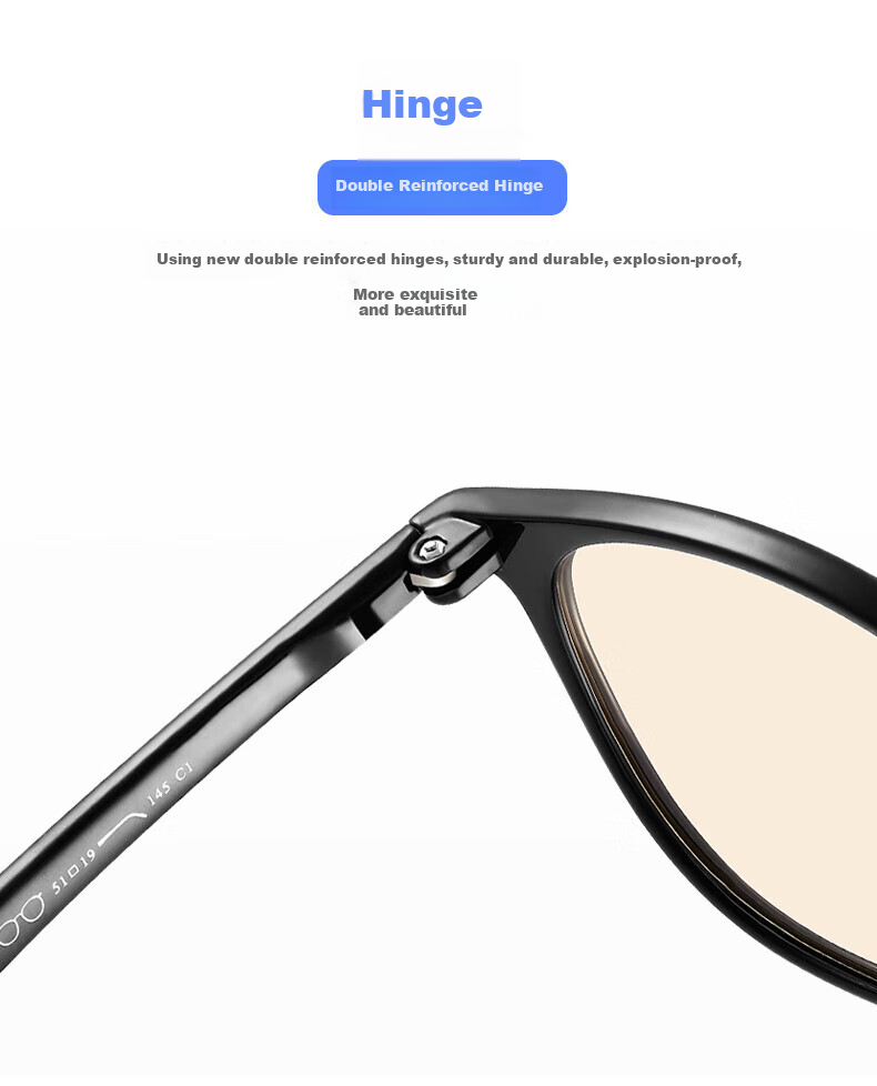 Bertha American Imported Material Anti-Blue Light Radiation Protection Black Lens Glasses for Women, UV Protection for Phone And Computer Use, Non-Prescription Post-Surgery 21
