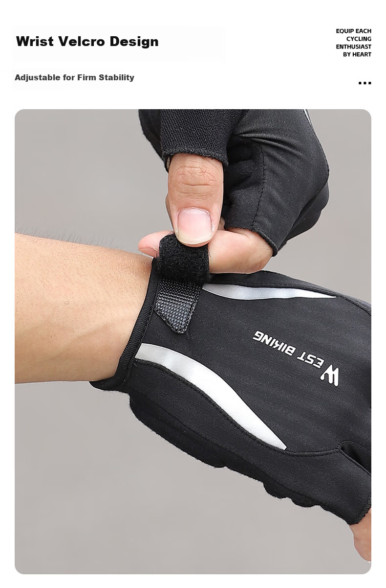 WestBiking Bicycle Riding Gloves, Thickened Shock-Absorbing Fingerless Gloves, Breathable Short Finger Gloves, Unisex Gloves for Men And Women, White, XL 8