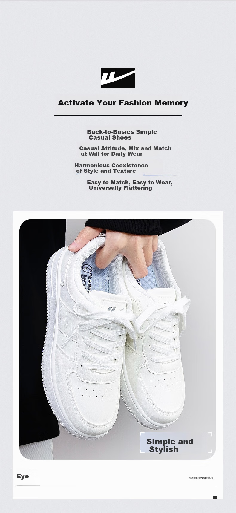 Huili Official Women's Sneakers, New Summer Style Versatile Student Shoes, Lightweight White Shoes for Women, White And Blue, Size 36 2