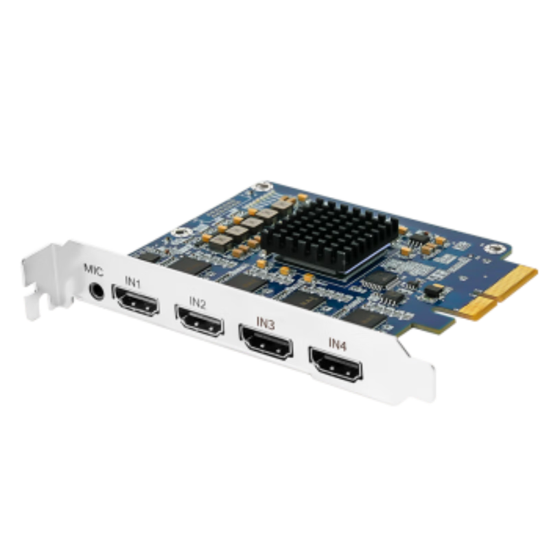 TCHD Video TC-200N4 HDMI PCIe 4-Channel Internal HD Video Capture Card for PC Live Streaming