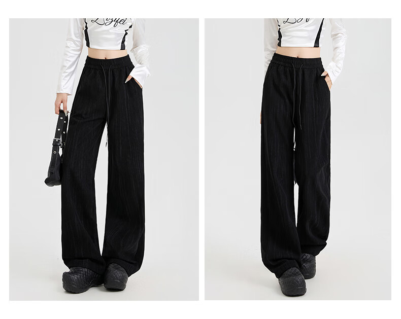 Jeanswest Women's Summer High-Waist Slimming Wide-Leg Straight Casual Sports Cargo Pants Pink XL 13