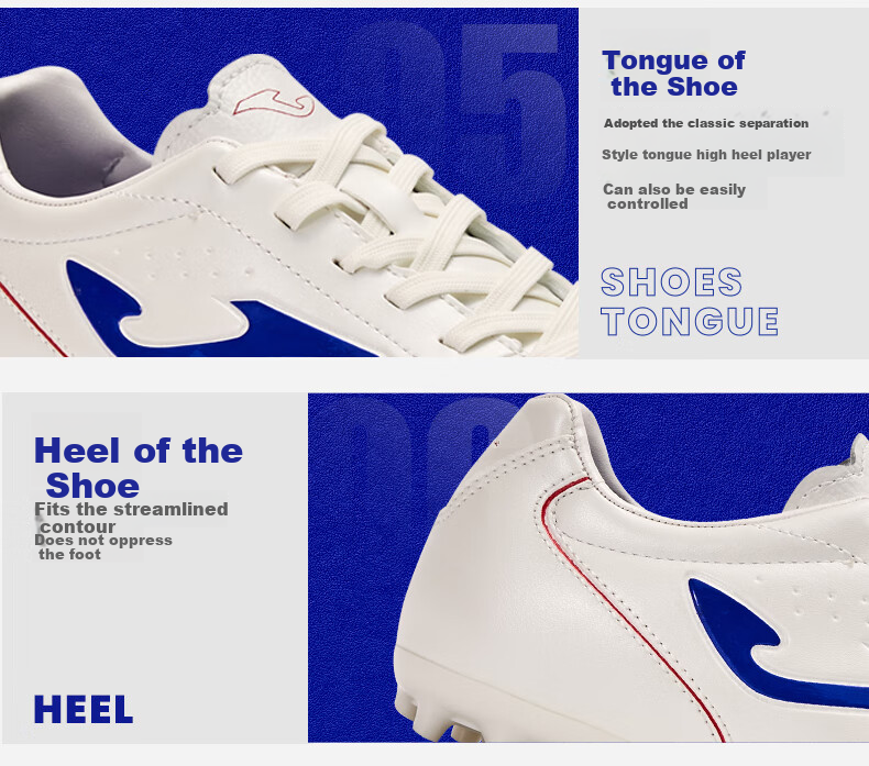JOMA Kangaroo Leather Soccer Shoes Adult Youth Kids MG Studs Professional Match Football Training Shoes Water Blue/White 38 3