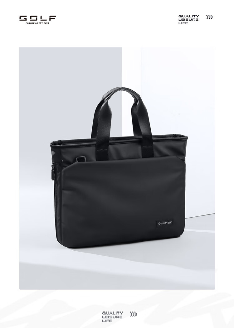 GOLF Business Briefcase Men's Expandable 14/16 Inch Laptop Bag Multi-Compartment Office Document Bag 15