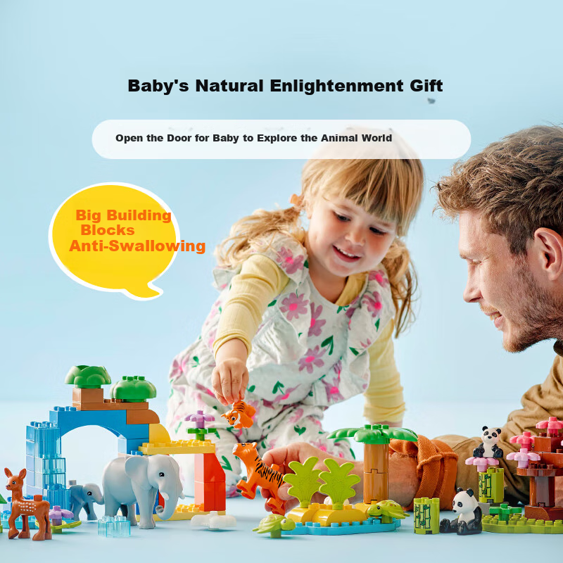 LEGO Building Blocks, 10446 Three-In Wildlife Collection, Toys for Boys And Girls, Children's Birthday Gift, Large Bricks