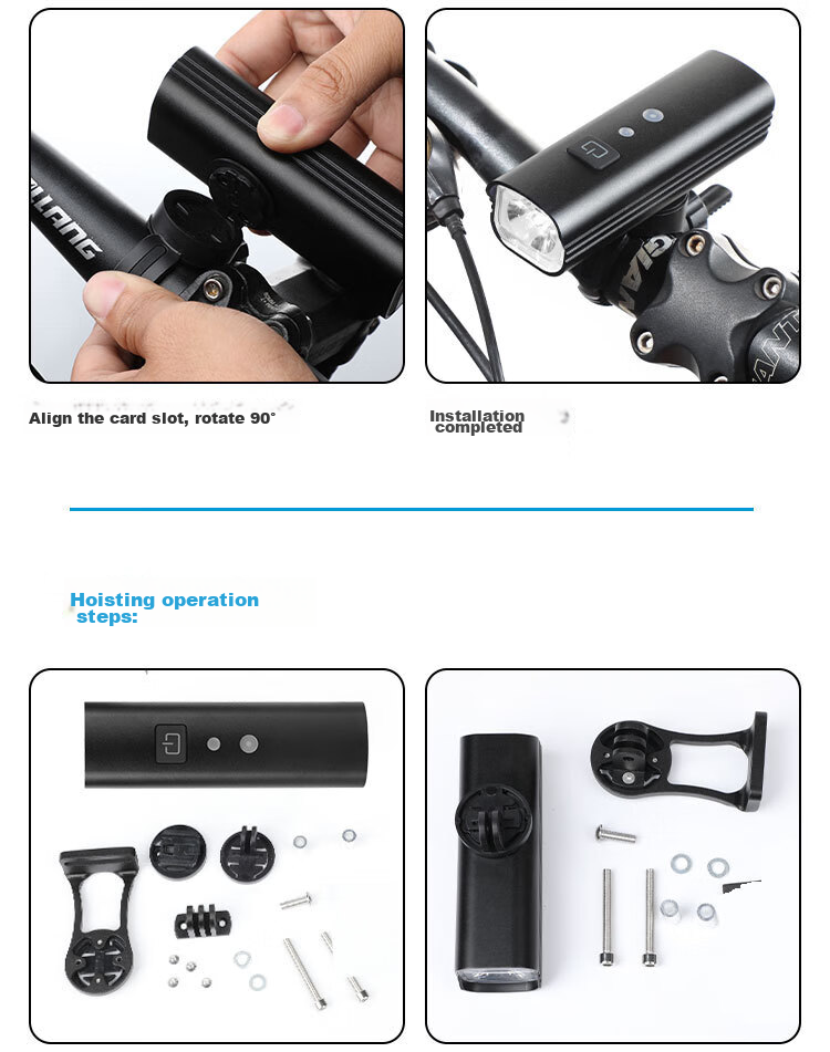 Move Iron Bicycle Light, Smart Sensor Front Light, Mountain Bike 1000 Lumens High Brightness Night Riding Light, Road Bike USB Rechargeable High-Intensity Flashlight, Cycling Equipment Accessories 15