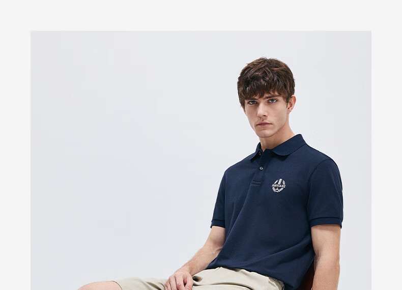 Navigare Italian Small Sailboat Men's Cool-Feeling Elastic Casual Simple Short-Sleeve POLO Shirt 1325525505, Navy Blue, XL 23