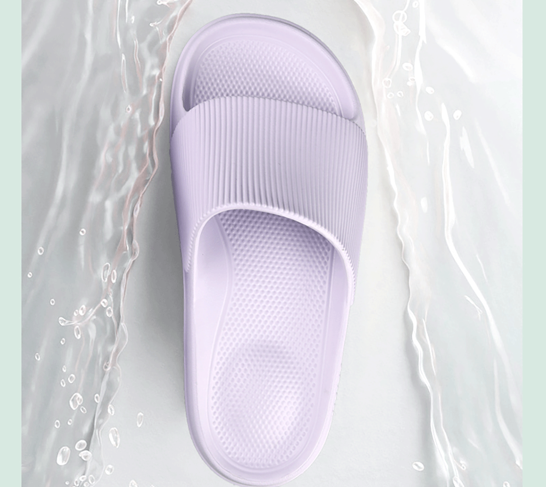 MINISO Lightweight Comfort Series Bathroom Slippers Couple Home Shoes Cloud Mist Purple Size 39-40 5