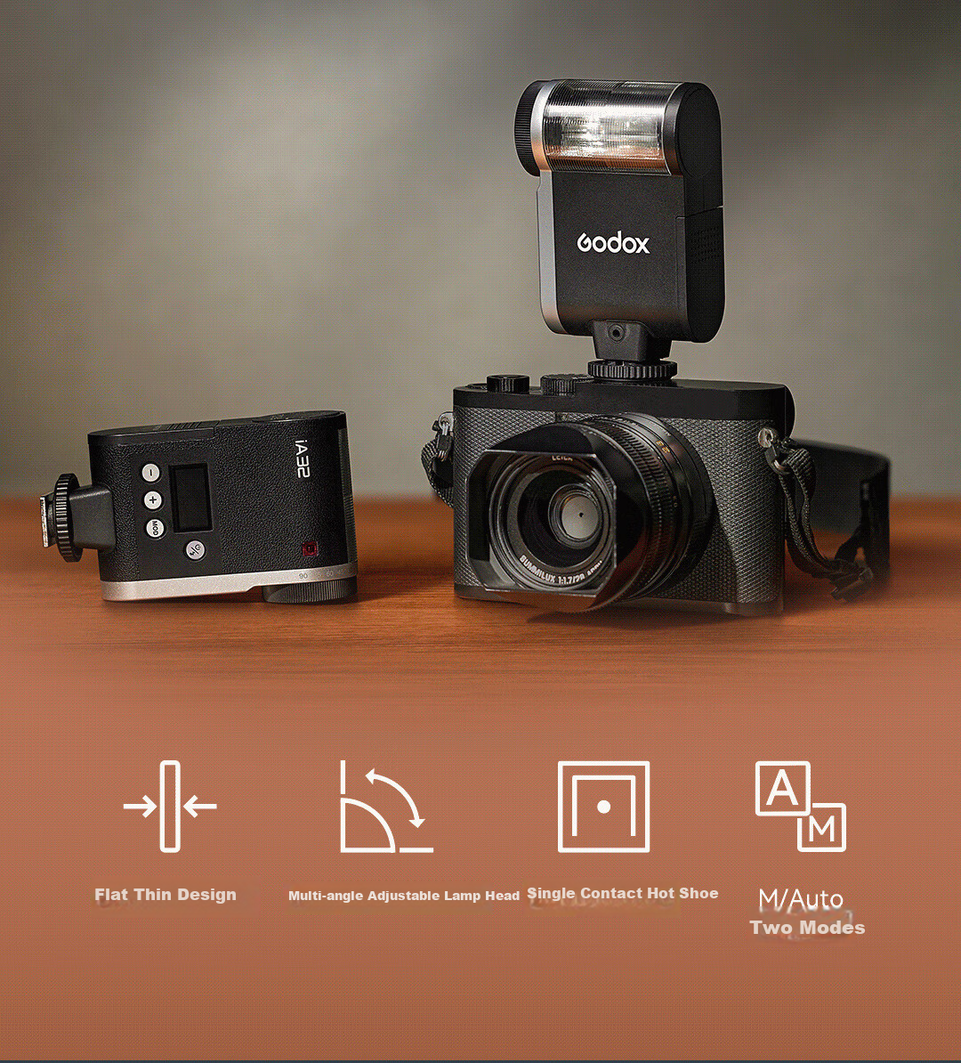 Godox IA32 Flash, Compact Hot Shoe Interface Universal Camera Speedlight, Small Cube Portable for Outdoor Shooting, Portrait Photography, And Mirrorless Digital Cameras 2