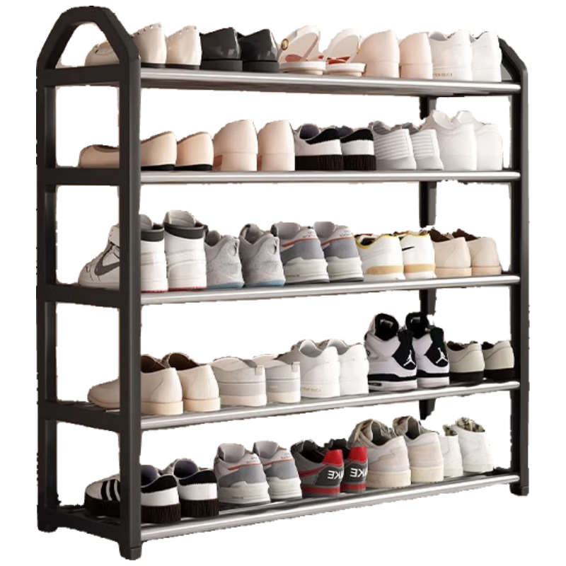 Yi Mo Shoe Rack Simple Shoe Cabinet Multi-layer Dormitory Rental Storage Five-layer Black 75cm