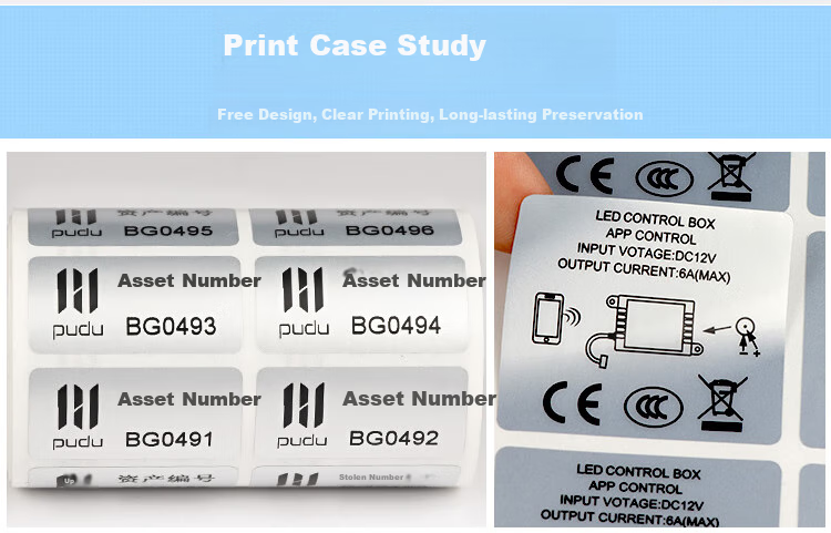 Yichuangda Yashi Label Paper, Yashi PET Self-Adhesive Barcode Label Paper, Horizontal Strip, 70*50*1000 Sheets*1 Row 6