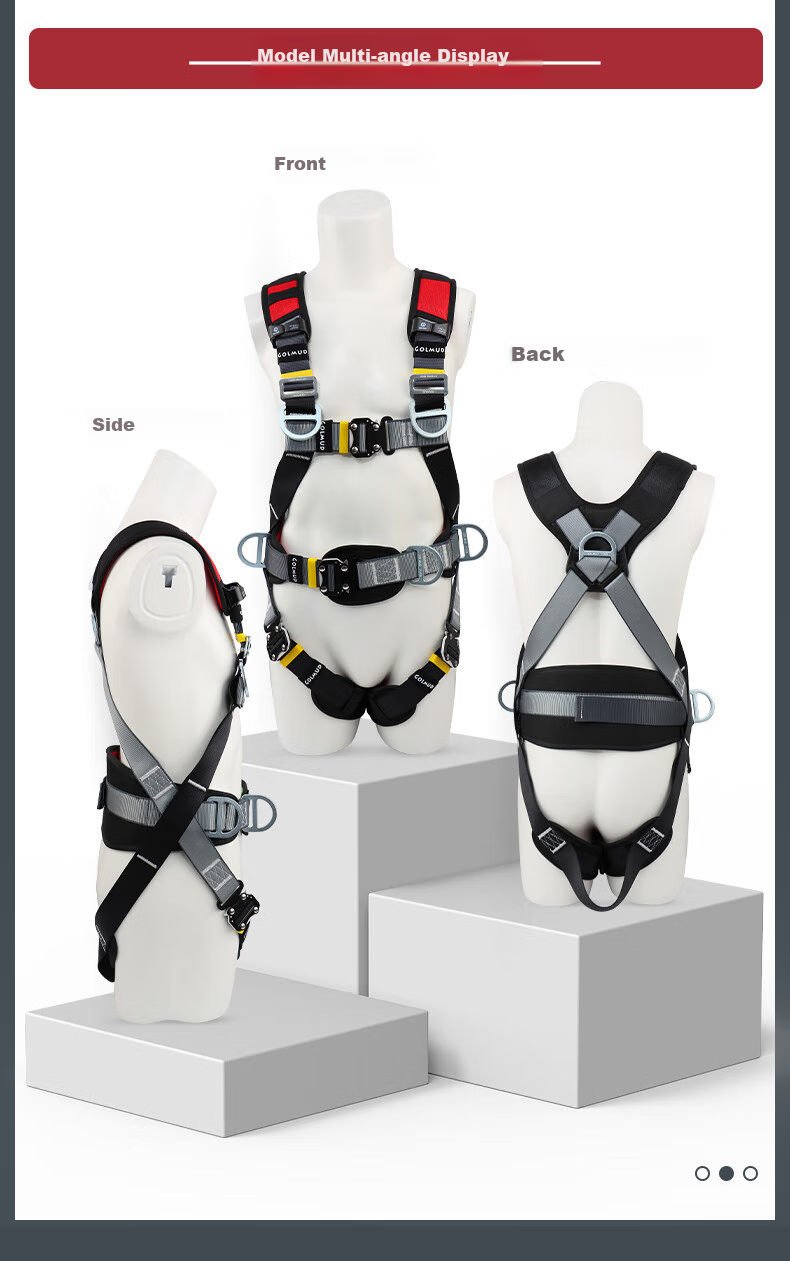 Geermu Five-Point Safety Harness, National Standard High-Altitude Safety Rope, Full-Body GD3698 Double Large Hook Buffer Pack, 1.8 Meters 3