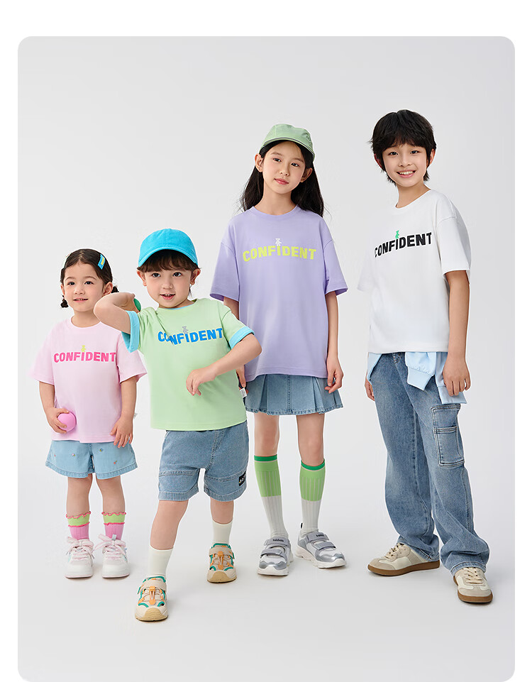 BALABALA Children's Short-Sleeve T-Shirt, Boys And Girls Top, Kids' Clothing Summer Wear [Same As In-Store], 202225117211 8