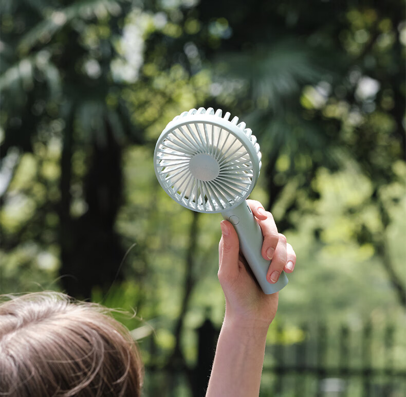 SOLOVE Premium N9pro Handheld Fan, USB Rechargeable Mini Fan with Base, Portable Small Electric Fan for Summer Outdoor Use, High-Power Student Office Fan, Long Battery Life, Quiet Operation, Green Color 11