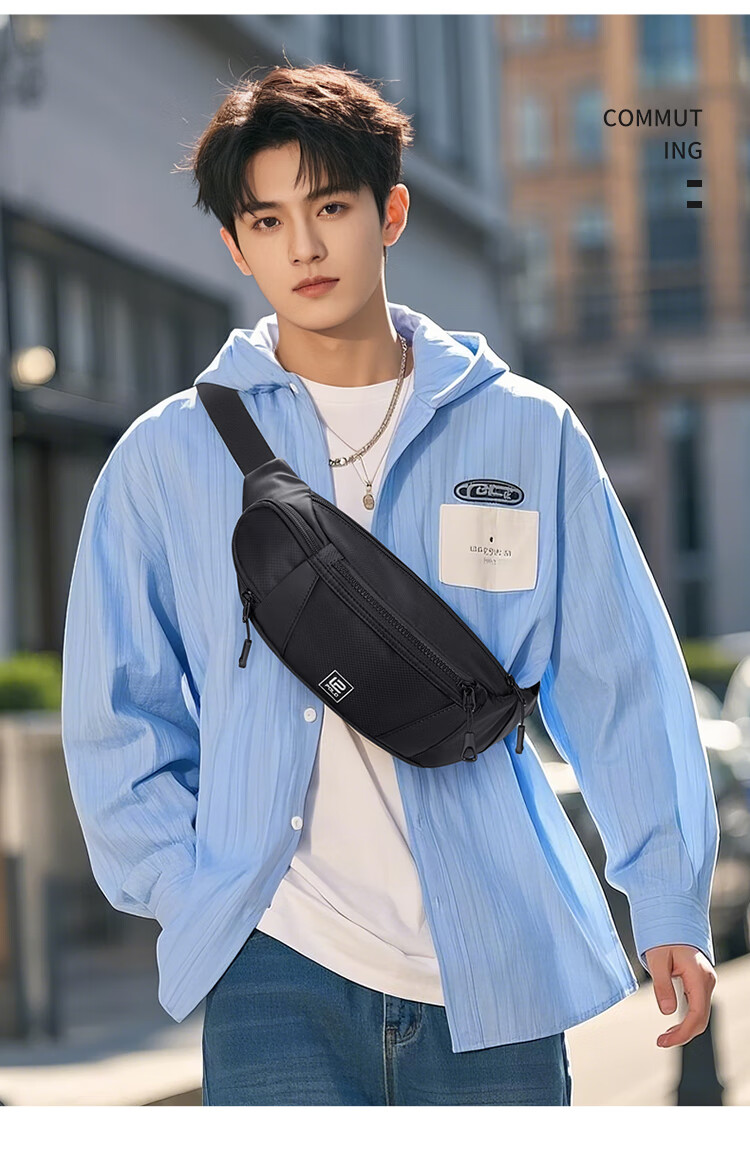 POLO Chest Bag, Men's Crossbody Bag, Casual Shoulder Bag, Lightweight IPad And Phone Bag, Multi-Compartment Sports Messenger Bag, Cycling Waist Pack 2