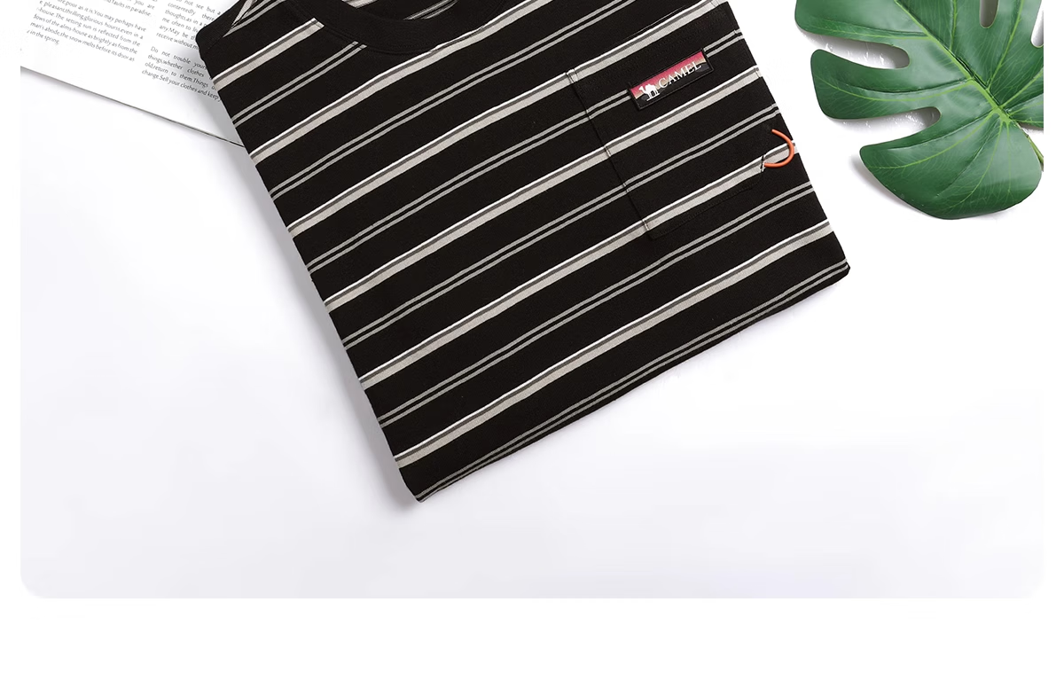 CAMEL 100% Cotton Outdoor T-Shirt Women Spring Summer Breathable Loose Fit Stretchy Striped Short Sleeve Top Men V010 22