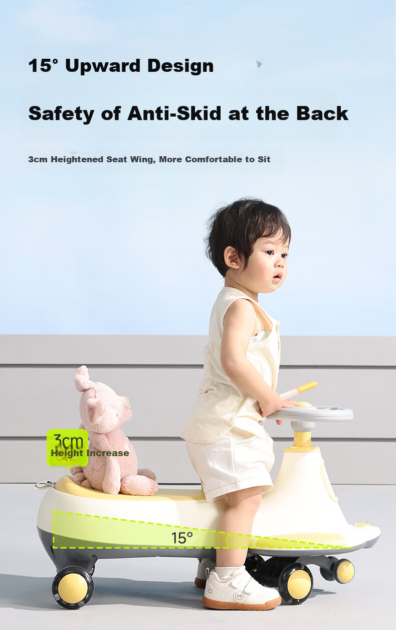 Beiboshi Baby Box Twist Car for Ages 1-3 Anti-Rollover Toddler Children's Scooter, Light-Up Model, First Birthday Gift 6