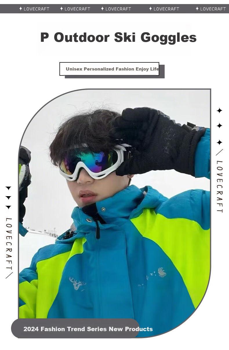 LOVECRAFT Anti-Fog Goggles with Silver Coating for Skiing, Hiking, Cycling, Myopia, Outdoor Sports, Windproof Glasses 5