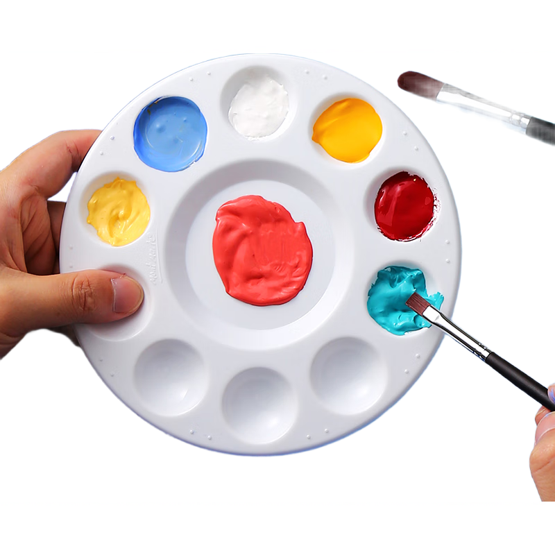 Mont Marte Gouache Watercolor Palette, Art Supplies Painting Round Mixing Board 17cm, Acrylic Chinese Painting Pigment Mixing Box Palette AMP0001, Sketching, Marker Painting