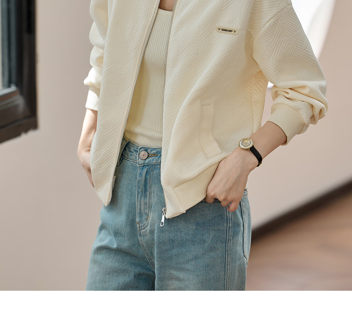 Taxiang Women's Short Jacket, Spring And Autumn Baseball Style Coat, Korean Version Cardigan, Casual Outerwear, T143U2035 17