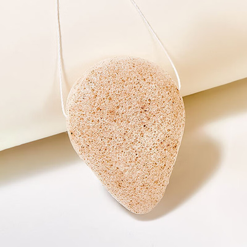 YuShangJiaRen Double-Sided Konjac Facial Cleansing Sponge (Walnut Seed + Konjac) Exfoliating Makeup Remover Sponge